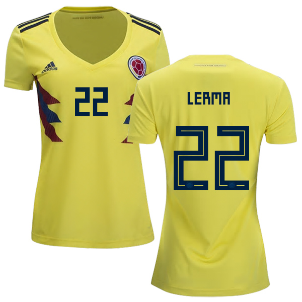 Women's Colombia #22 Lerma Home Soccer Country Jersey